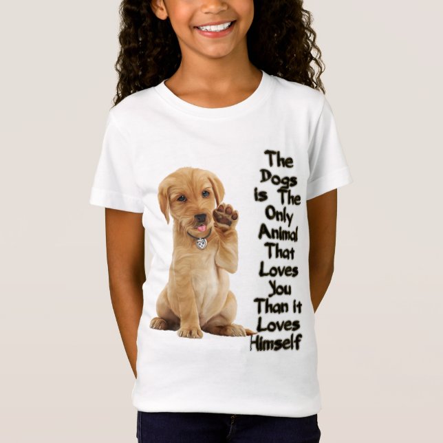 Tecknaden Golden Retriever Illustrations T Shirt (Framsida)