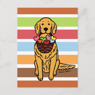 Tecknaden Golden Retriever Vykort