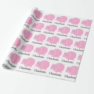 Tecknaden gris Piglet Farm Animal Hog Presentpapper