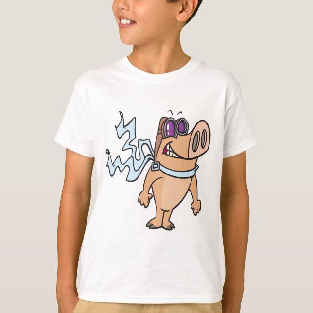 tecknaden gris t shirt (Framsida)