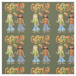 Tecknaden Groovy Illustrated Seventies känns Tyg