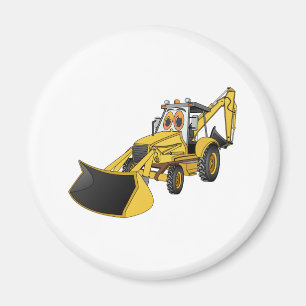 Tecknaden gult Backhoe Magnet