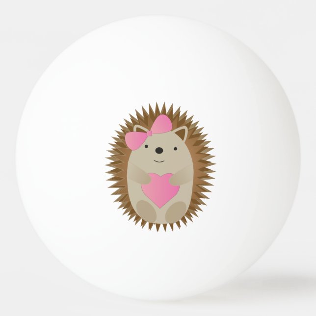 Tecknaden Hedgehog kramar ett hjärta Pingisboll (Framsidan)