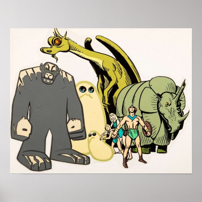 Tecknaden Herculoids Tecknad Classic Vintage Retro Poster (Framsidan)