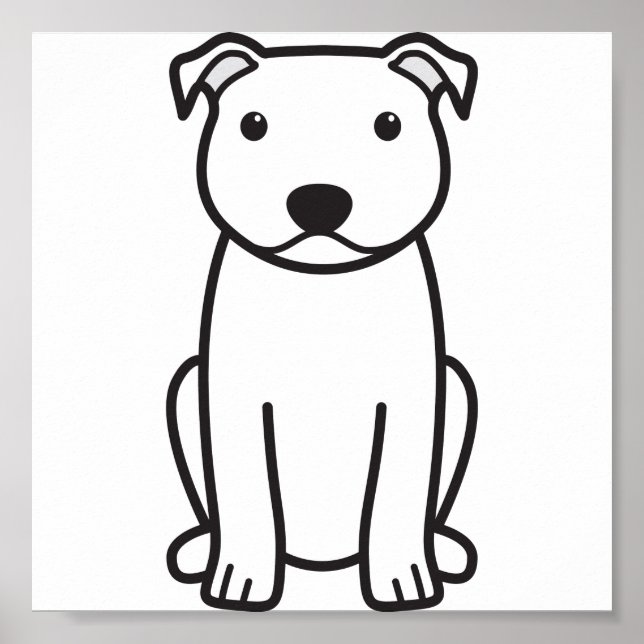 Tecknaden Hund av  Stafford Bull Terrier Poster (Framsidan)