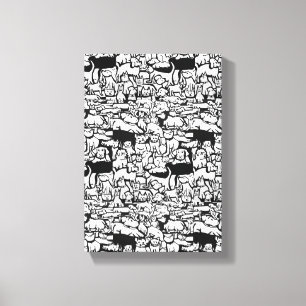 Tecknaden hundar och katter" Canvas Art