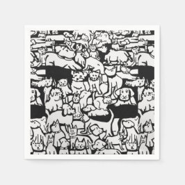 Tecknaden hundar och katter" Pappra blöjor Pappersservett