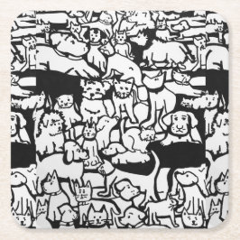 Tecknaden hundar och katter" Underlägg