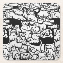 Tecknaden hundar och katter" Underlägg