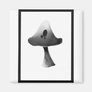 Tecknaden Illustration av svart och vitt svamp Magnet