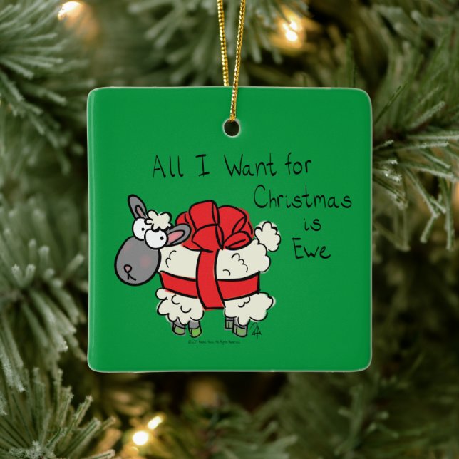 Tecknaden Julfår Kids Julgransprydnad Keramik (Träd)