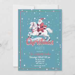 Tecknaden Jultomten och Horse Jul Inbjudningar