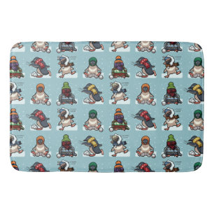 Tecknaden Julvinter Penguin Snowball Fight Badrumsmatta