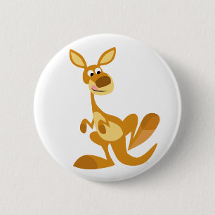 Tecknaden Kangaroo Button Badge Cute Thumping Knapp