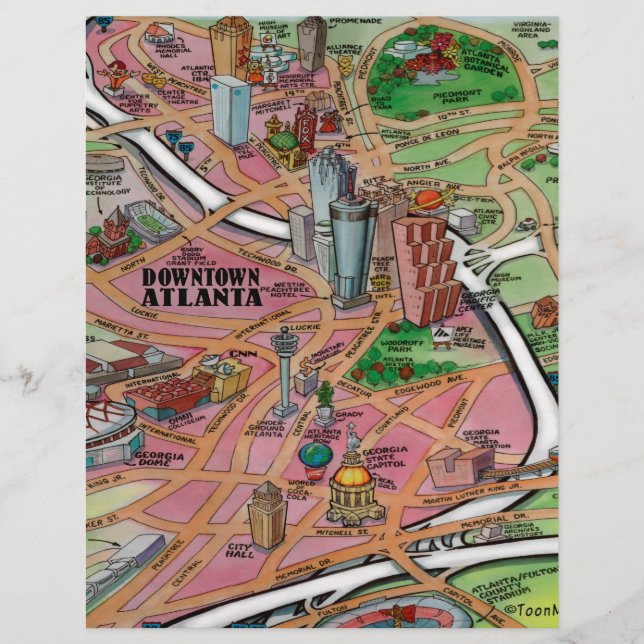 Tecknaden Karta i centrala Atlanta (Framsida)