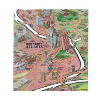 Tecknaden Karta i centrala Atlanta Anteckningsblock