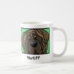 Tecknaden kvadrerar den Brindle mastiffen Kaffemugg