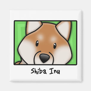Tecknaden kvadrerar Shiba Inu Magnet