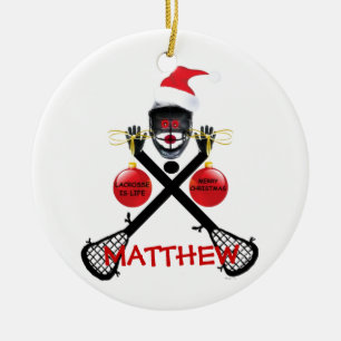 Tecknaden Lacrosse jul Julgransprydnad Keramik