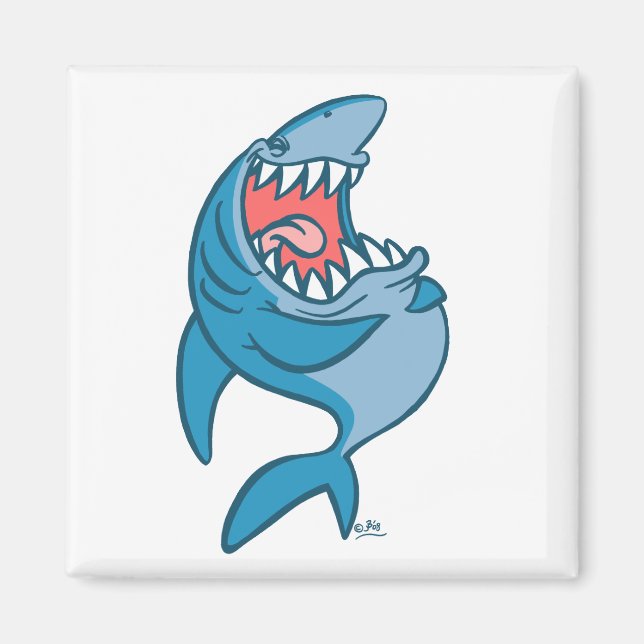 Tecknaden Laughing Shark Magnet (Framsidan)