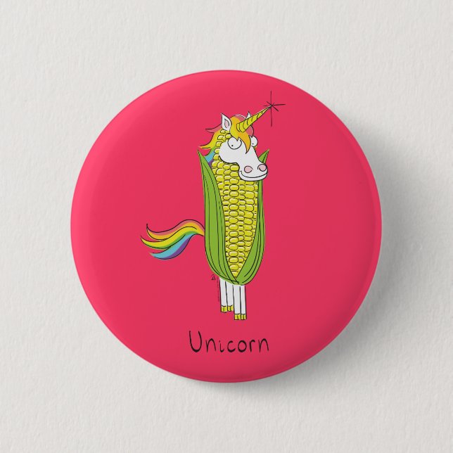 Tecknaden Lönnyj Unicorn Cute Kids Knapp (Framsida)
