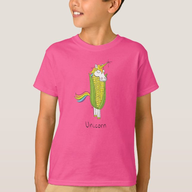Tecknaden Lönnyj Unicorn Cute Kids T Shirt (Framsida)