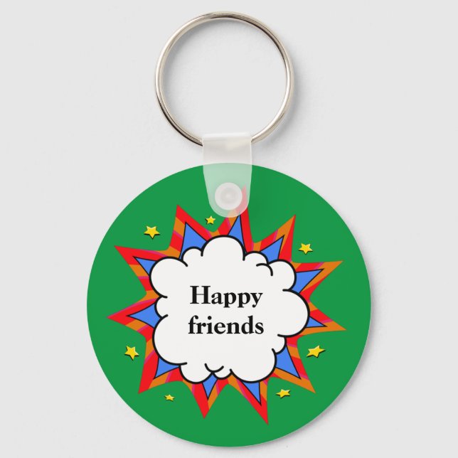 tecknaden Lycklig kompisar Nyckelring (Framsida)