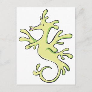 Tecknaden lycklig Leafy and Weedy Sea Dragon Vykort