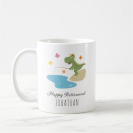 Tecknaden Lycklig Pension Fiske efter Cute Dinosau Kaffemugg