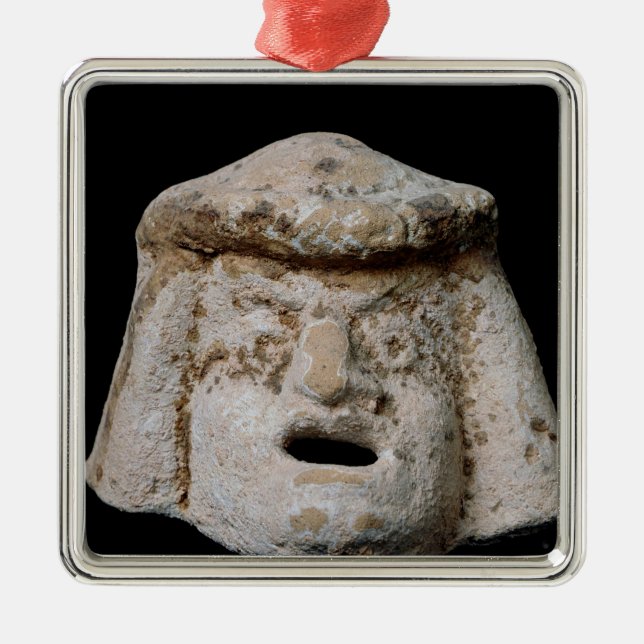 Tecknaden maskerar julgransprydnad metall (Framsidan)