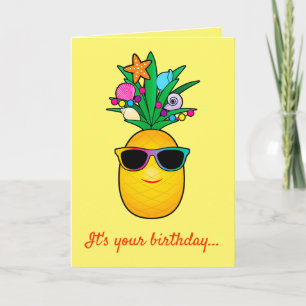 Tecknaden med ananas med Shades! Kort