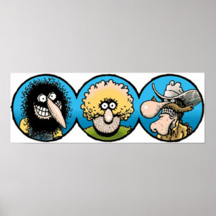 tecknaden med fantastiska hårig freak-bröder poster
