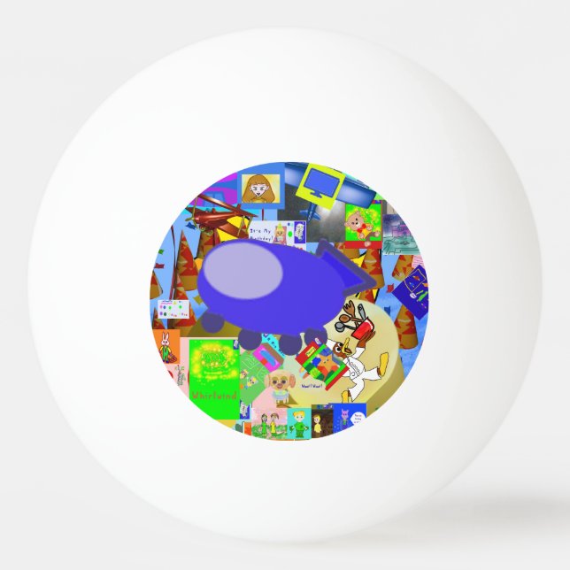 Tecknaden Merry Spaceship Pingisboll (Framsidan)