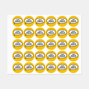 Tecknaden Message Tal Bubble Roligt Retro Bok Klistermärke