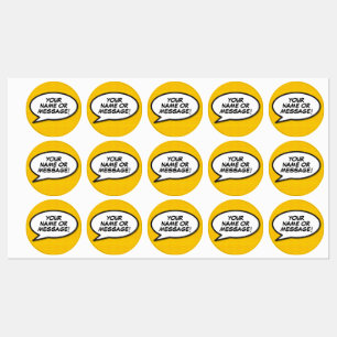 Tecknaden Message Tal Bubble Roligt Retro Bok Klistermärke