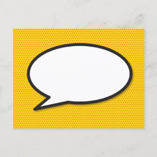Tecknaden Message Tal Bubble Roligt Retro Bok Meddelande Vykort