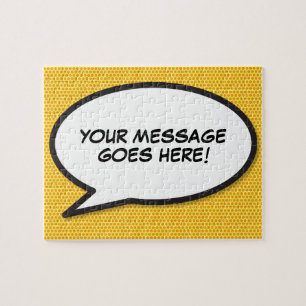 Tecknaden Message Tal Bubble Roligt Retro Bok Pussel