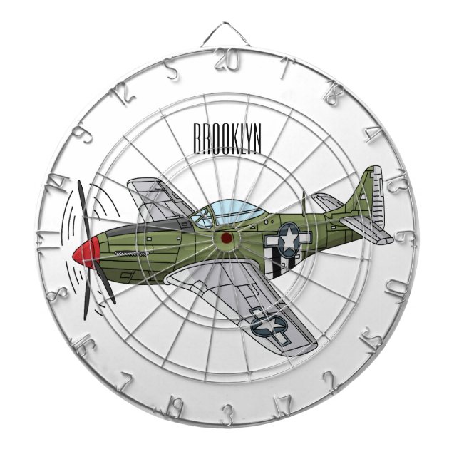 Tecknaden Militär flygplan Darttavla (Framsidan)