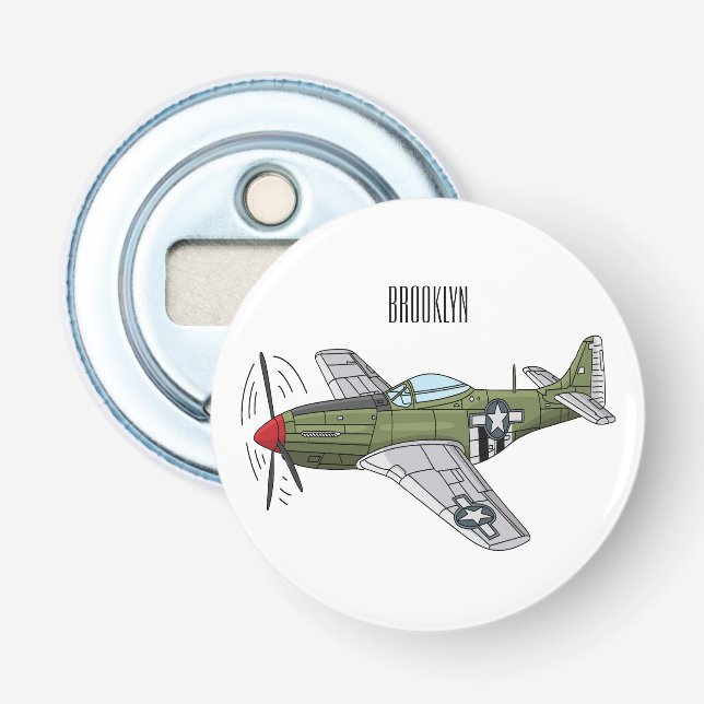 Tecknaden Militär flygplan Flasköppnare (Framsidan)