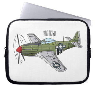 Tecknaden Militär flygplan Laptop Fodral