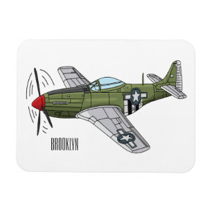 Tecknaden Militär flygplan Magnet