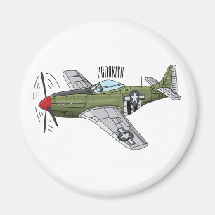 Tecknaden Militär flygplan Magnet