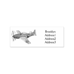 Tecknaden Militär flygplan Stämpel