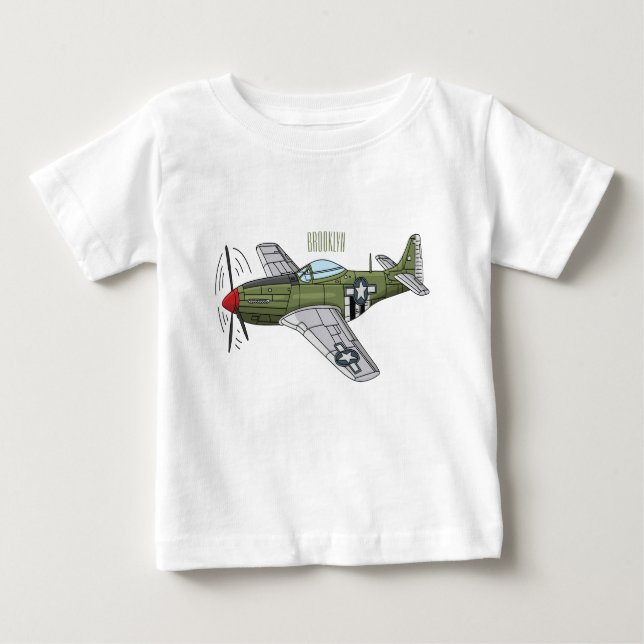 Tecknaden Militär flygplan T Shirt (Framsida)