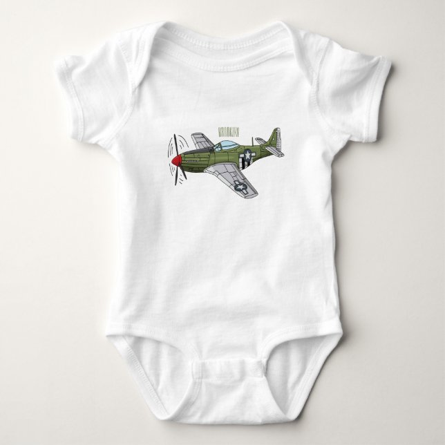 Tecknaden Militär flygplan T Shirt (Framsida)