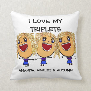 Tecknaden Mina triplets i kärlek Kudde