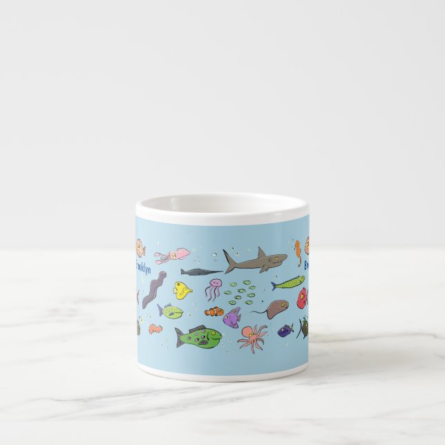 Tecknaden mönster illustration av beundransvärda h espressomugg (Framsidan)