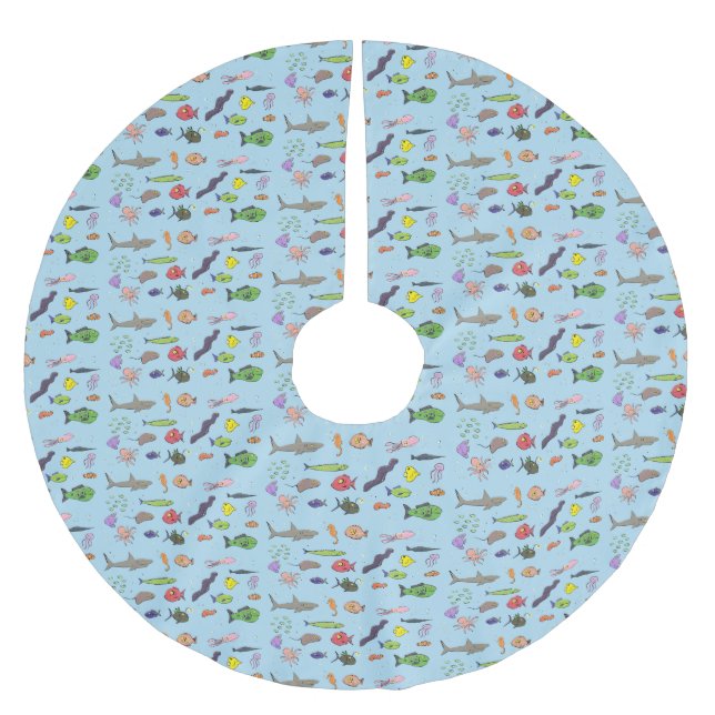 Tecknaden mönster illustration av beundransvärda h julgransmatta borstad polyester (Framsidan)