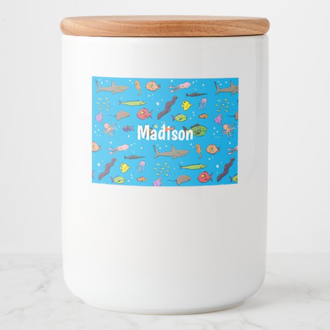 Tecknaden mönster illustration av beundransvärda h mat etiketter (Framsida)