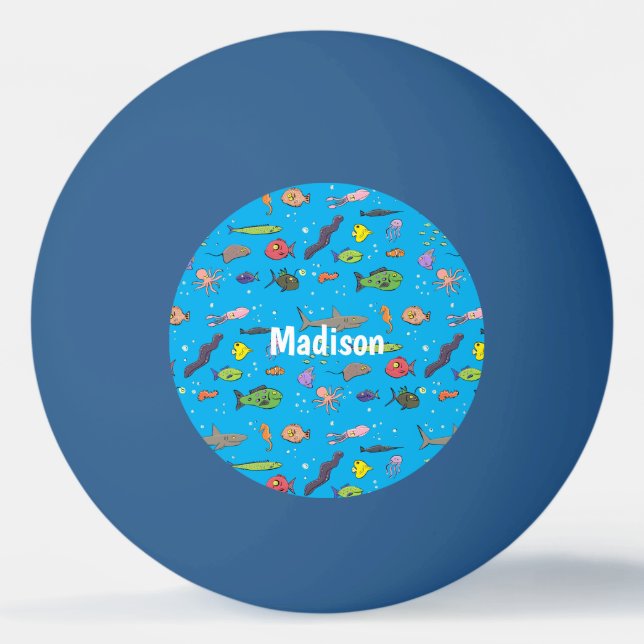 Tecknaden mönster illustration av beundransvärda h pingisboll (Framsidan)